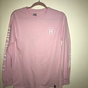 Huf long sleeve pink t shirt